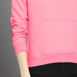 เสื้อฮู้ดผู้หญิงสีชมพู ยี่ห้อ White Bird Express ผ้าฝ้ายฟลีซ 100% มีกระเป๋าจิงโจ้และฮู้ดแบบมีเชือกผูก เหมาะสำหรับใส่ลำลองในฤดูหนาว - Product Image 4