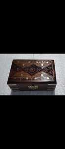 Handmade Wooden Jewelry <b>Box</b> Brass Inlay Floral Carved Storage Organizer Rectangular <b>Keepsake</b> Case for Home Gift - Product Image 3