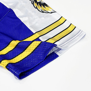 Unisex V-Neck Short Sleeve Mesh American Football Jersey Number 23 Blue White Yellow Sublimated Print Breathable 100% Polyester - Product Image 3