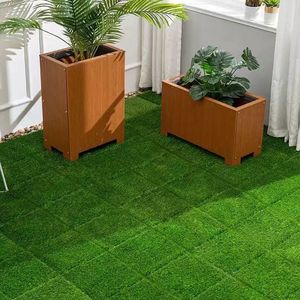 36 Piezas de Césped Artificial Encastrable de 12x12 Pulgadas para Patio, Balcón, Jardín - Césped Artificial Verde Premium - Product Image 4