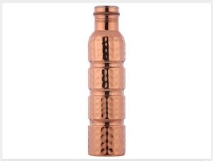 Hammered Double Wall Eco-Friendly Pure Copper Water <b>Bottle</b> with Handle Customized 1000ml Capacity - Product Image 1
