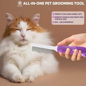 Peine de Doble Cara para el Cuidado de Mascotas, con Dientes de Acero Inoxidable para un Aseo Suave - Product Image 5