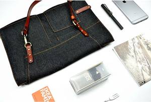Tablier de luxe en toile cirée avec bretelles en cuir réglables, gilet professionnel de barman, logo, imperméable, robuste, pour personnel de bistrot - Product Image 5