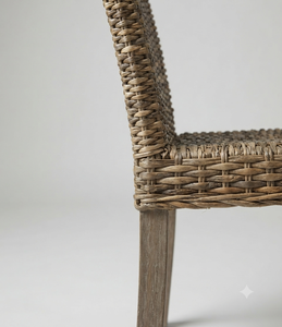Silla de Comedor Tradicional de Ratán Tejido Ecológico con Patas de Madera Maciza, Muebles de Comedor para el Hogar, Hotel o Restaurante - Product Image 4