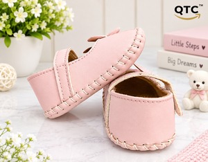 Chaussures d'été Mary Jane pour bébés filles, avec nœud, dessus en Raxine, semelle intérieure rembourrée en Ragzine, semelle souple, ballerines de princesse, premières chaussures de marche pour tout-petits - Product Image 2