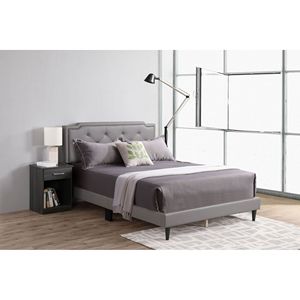 Cama Queen Tapizada Todo en Uno Glory Furniture Deb G1112 QB en Gris Claro - Product Image 1