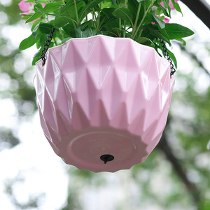 Jardinière suspendue auto-arrosante en résine résistante aux UV GT36 avec réservoir interne et <span class=keywords><strong>suspension</strong></span> à chaîne, <span class=keywords><strong>pot</strong></span> de fleurs en plastique - Product Image 3