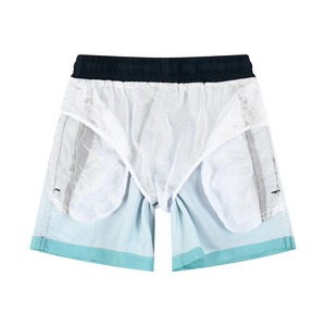 Short de bain à séchage rapide pour hommes, short de plage à taille élastique avec cordon de serrage - Product Image 6