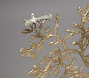 L 59.7 X B 16.5 X H 47 cm Handmade Eco-Friendly Durable Metal Tree Sculpture Birds Artistic Tabletop Decor Modern Design Single - Product Image 4