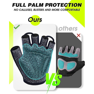 Gants de cyclisme demi-doigts avec rembourrage en gel, antidérapants, pour course cycliste, vélo, antichoc et respirants - Product Image 2