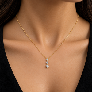 Colgante de Diamante Cultivado en Laboratorio con Corte Redondo, Oro Sólido de 14K/18K, Collar con Colgante Graduado, DEF VVS, Regalo Clásico de Aniversario, Venta al Por Mayor, ODM - Product Image 2