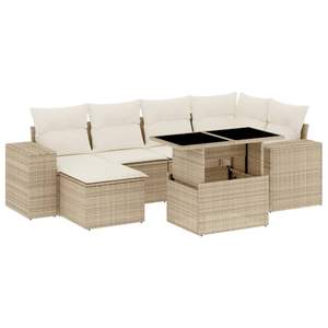 Set Divano da Giardino Beige e Bianco Crema - Product Image 2