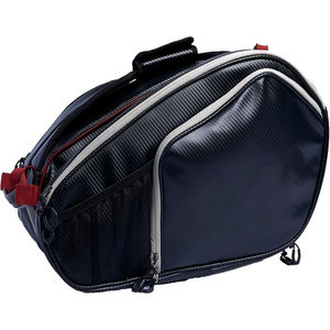 <b>Waterproof</b> Carbon-Texture Pickleball <b>Sling</b> <b>Bag</b>, Heavy Duty Crossbody Racket Backpack With Red Accent Pulls - Product Image 2