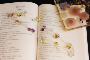 Collier en chaîne avec pierres semi-précieuses multiples serties, en argent sterling 925, style tendance, vente en gros - Product Image 4