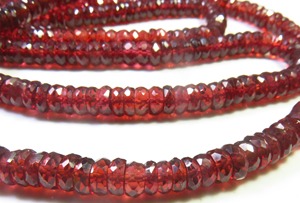 Cuentas de Granate Rojo Africano Natural de Calidad AAA, Facetadas, de 5mm con Taladro Central, Granate de Mozambique, Forma de Disco Heishi, Joya de 18 Pulgadas - Product Image 4