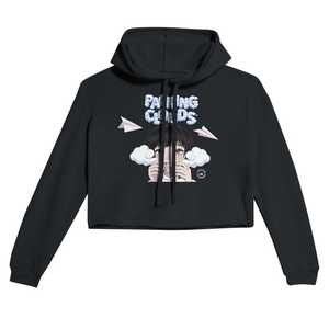 Sweat à capuche court pour femme XS, tricoté oversize, imprimé lettres tendance, coupe ample - Product Image 1