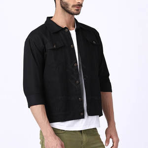 Chaqueta de Mezclilla Ligera, Ecológica y Transpirable para Hombre, con Cuello Alto y Logotipo Frontal, para Actividades Diarias Informales - Product Image 4