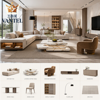 Vantel - Meubles de salon de villa de luxe, canapé modulaire moderne, table basse en marbre, meubles sur mesure