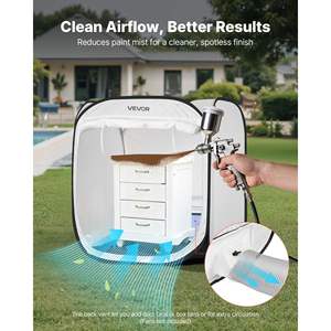 Tente de peinture portable pop-up avec flux d'air efficace, 28,3 x 28,5 x 29,5 pouces, porte en maille pour la peinture, armoires de peinture faciles à installer - Product Image 3