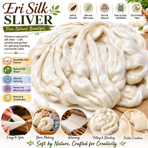 Natural Eri Silk Sliver Fiber for Hand Spinning Felting Weaving Yarn Making Textile Craft Supply - Product Image 6