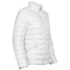 <b>Women's</b> <b>White</b> Quilted Puffer <b>Jacket</b> Stand Collar Zip Up Winter Coat - Product Image 6