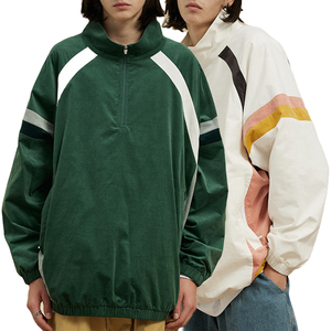 เสื้อแจ็คเก็ตแบบ Racer สีสันตัดกัน ทรง Unisex ซิป ¼  ป้องกันลม สไตล์สปอร์ต ผลิตจากโพลีเอสเตอร์ เหมาะสำหรับใส่ในฤดูใบไม้ร่วง - Product Image 1