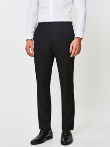 Costume en laine noir croisé pour homme, style britannique, tenue de cérémonie professionnelle, col cranté, devant plat, coupe droite - Product Image 4