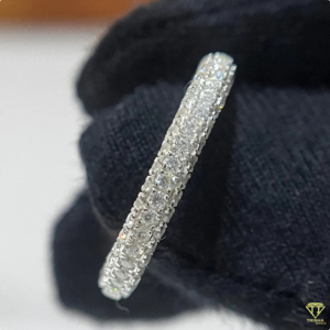 Anillo de boda de lujo hecho a mano con diamantes cultivados en laboratorio en plata de ley 925 con un diseño brillante de eternidad para mujer - Product Image 2