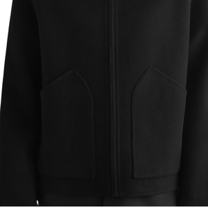 Custom <b>Black</b> Full Zip Hoodie Men Heavyweight Fleece Hooded <b>Sweatshirt</b> Relaxed Fit OEM ODM Private Label Wholesale - Product Image 6