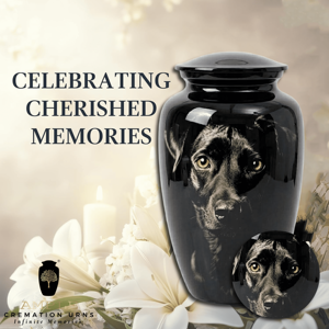 โกศบรรจุอัฐิสัตว์เลี้ยงสำหรับสุนัข ปรับแต่งสีได้ สำหรับอัฐิผู้ใหญ่  วัสดุอะลูมิเนียมเคลือบเงา ขนาด 220 คิวบิกอินช์ เป็นมิตรกับสิ่งแวดล้อม ทนทาน สมจริง - Product Image 3