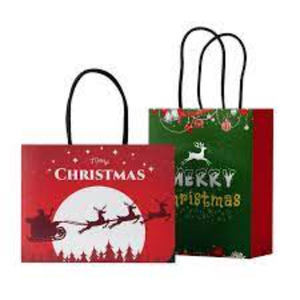Sac fourre-tout de Noël personnalisé de qualité supérieure Article en soie personnalisé Style motif lettre Promotion Royaume-Uni - Product Image 1