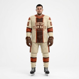 Uniformes de Hockey sobre Hielo Personalizados a Precio de Fábrica, Transpirables, de Poliéster, Sublimación a Todo Color, Nombres y Números del Equipo - Product Image 5
