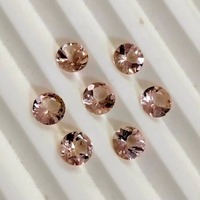 Pierre de Morganite naturelle certifiée IGI de 6 mm, taille brillante ronde, pierre précieuse calibrée en vrac pour la fabrication de bijoux, bagues et pendentifs