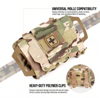 Pochette tactique IFAK en nylon 1000D imperméable personnalisée OEM, sac de premiers secours MOLLE détachable pour la survie en plein air