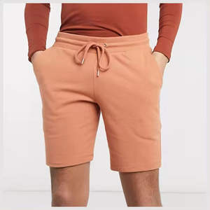 Pantalones Cortos Deportivos para Hombre, 100% Algodón, Felpa, Cintura Elástica, Casuales, Sólidos, Vintage, Personalizados, Transpirables, de Secado Rápido, Ecológicos - Product Image 1