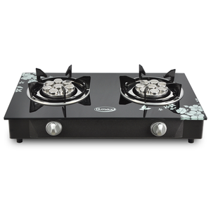 Gas <b>Stove</b> with 2 Turbo Burners Aluminum and Cast Iron Surfaces Metal Knobs (GL-702T) - Product Image 4
