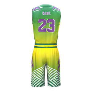 Ensemble de maillots de basket-ball des Lakers personnalisables, tissu en polyester respirant imprimé, taille plus, nom d'équipe personnalisé, sans manches, séchage rapide - Product Image 3