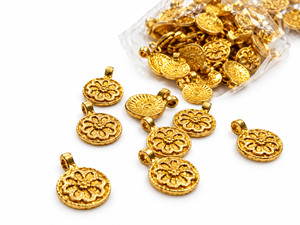 Wholesale Indian Brass Charms Gold Plated Pendants Jewelry Making Raw Materials <b>Loose</b> <b>Beads</b> Components Handmade Antique Bulk - Product Image 4