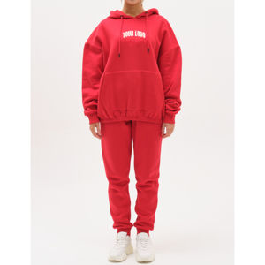 Ensemble de survêtement OEM pour femmes, comprenant un sweat à capuche zippé oversize et un pantalon, en tissu épais, modèle vierge pour fabricants - Product Image 6