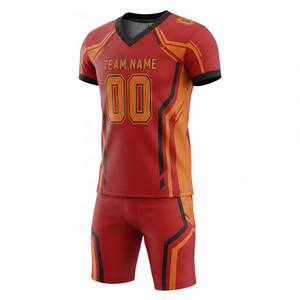 Ensemble de maillot et short de football américain personnalisé, position du logo sur le devant, 100% polyester, impression sublimée, respirant, antibactérien - Product Image 4