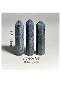 Venta al por mayor de rubí natural en punta de cristal de kyanita, piedra pulida en forma de torre, decoración de joyería. - Product Image 3