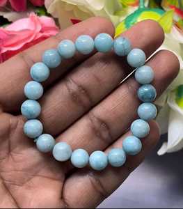 Natural <b>Aquamarine</b> Round Beads 8mm Polished For <b>Bracelet</b> Making - Product Image 2