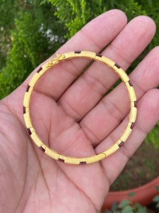 Natural Red Garnet Bangle <b>Bracelet</b> 925 Sterling <b>Silver</b> Gold Plated Oval Gemstone Handmade Cuff Wholesale Jewelry Manufacturer - Product Image 3