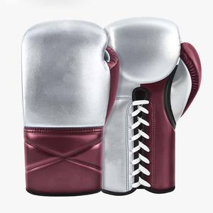 ถุงมือฝึกซ้อม MMA หนัง PU สำหรับคิกบ็อกซิ่งและซานด้า แบบมืออาชีพ ขนาด 14oz 16oz สีแดง แบบผูกเชือก สำหรับผู้ใหญ่ - Product Image 5