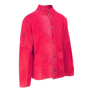 เสื้อแจ็คเก็ตป้องกันความร้อนสำหรับงานเชื่อมแบบยาว พร้อมคุณสมบัติป้องกันการบาด ทำจากหนังวัวแท้แบบสปลิต สามารถปรับแต่งได้ - Product Image 5