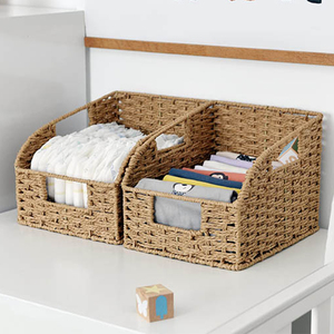 Handwoven Wicker Storage Baskets Wicker Baskets with Built-in Handles Storage Baskets for Organizing