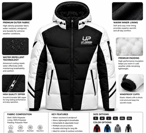 Chaqueta de Invierno Impermeable con Capucha para Hombre, Chaqueta Acolchada para Esquí, Parka para Exteriores, Fabricante OEM ODM - Product Image 5