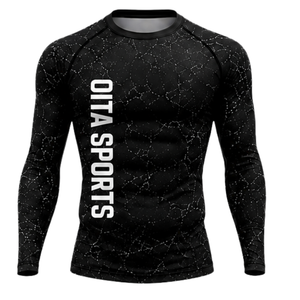 Ensemble de vêtements de sport pour homme, manches longues et leggings noirs, compression active pour l'entraînement, fitness, gym, sport, entraînement athlétique - Product Image 3