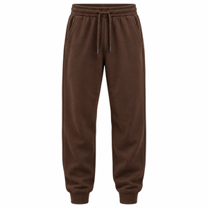 Pantalon de survêtement décontracté pour homme en molleton 100 % coton léger, anti-plis, taille mi-haute, tricoté élastique - Product Image 2