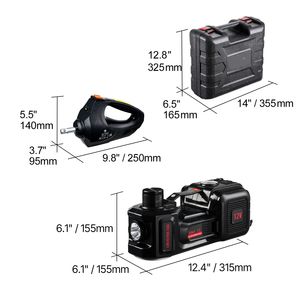 Martinetto Elettrico per Auto da 5 Tonnellate/11000 Libbre con Gonfiatore Integrato 12V, Sollevatore a Forbice in Acciaio per Cambio Pneumatici, 100% ad Aria Compressa - Product Image 3